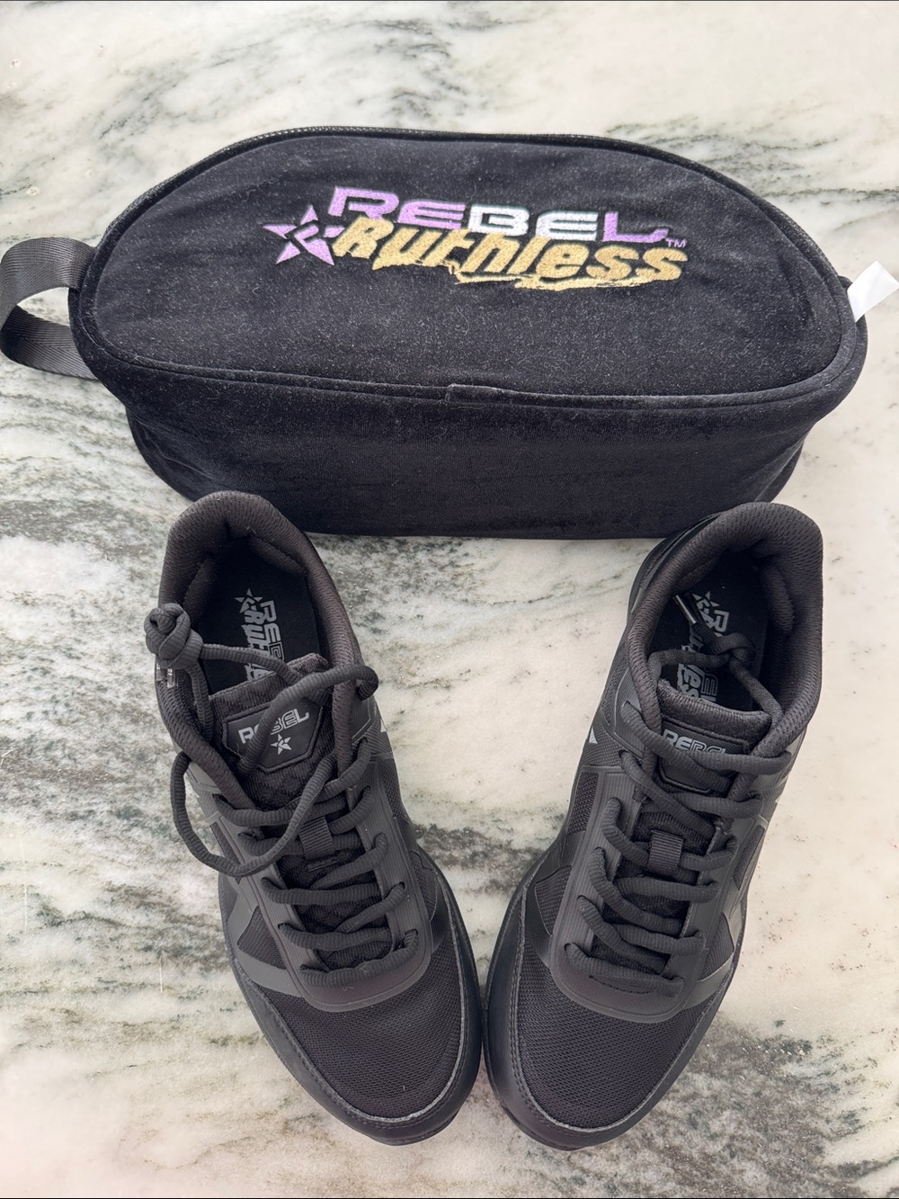 Rebel Runness Women's Black Athletic Sneakers - Lightweight Training Shoes